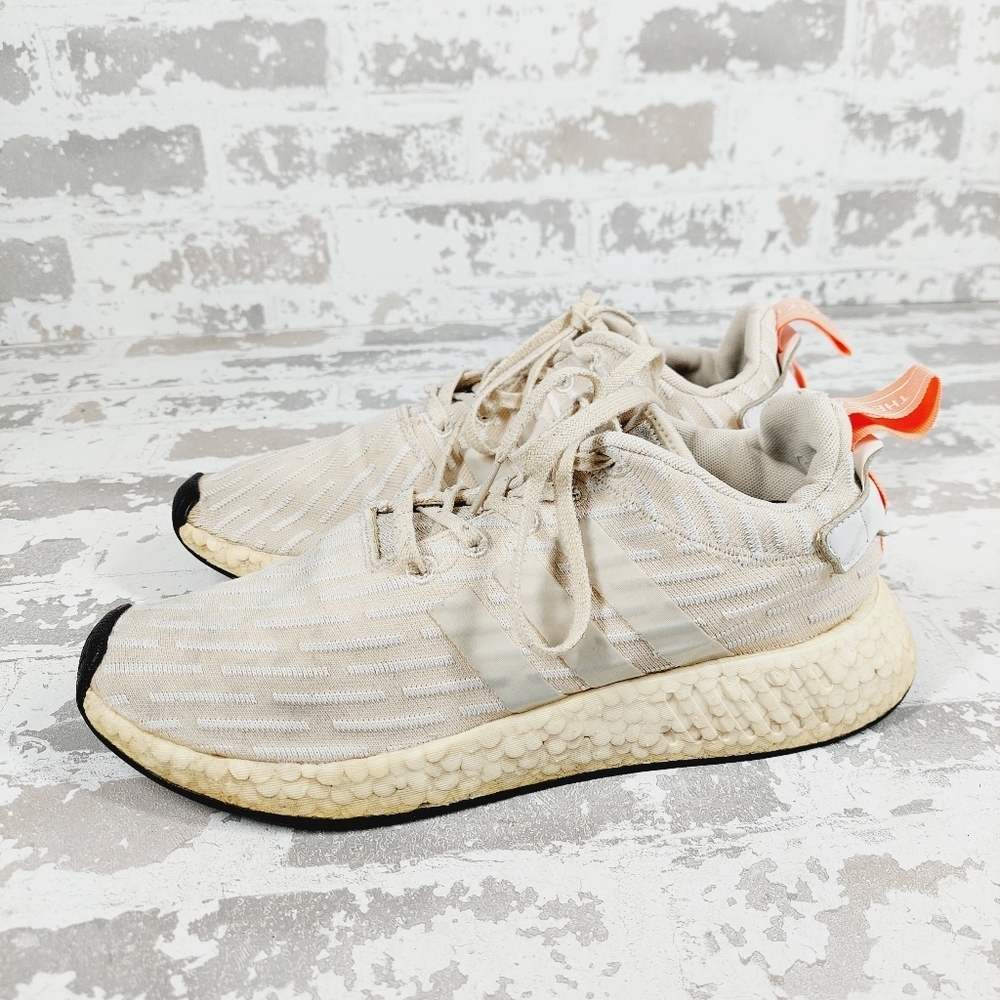 Adidas NMD R2 Beige Light Pink Lace Up Training Running Boost Sneakers V599